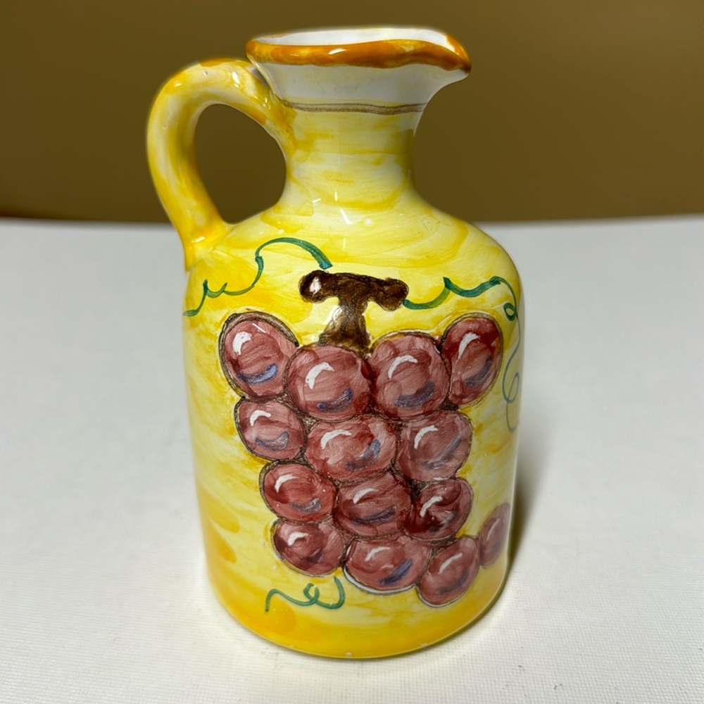 Italy Pitcher Art Pottery Redware Hand Painted Dipinto a mano Roma 5”